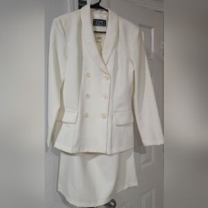 City Triangles Ivory Double-Breasted Blazer